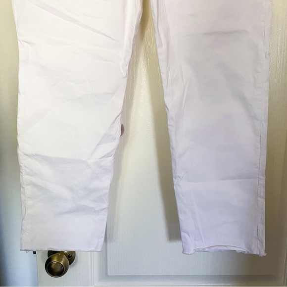 Frank & Eileen Pant Wicklow Chino Twill Mid-Rise Cropped Raw Light Pink 10 GUC - Picture 2 of 9